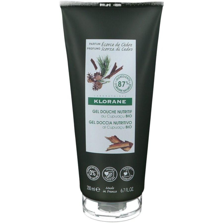 Klorane Gel Doccia Cupuaçu BIO Scorza di Cedro 200 ml - Idratante Corpo Naturale