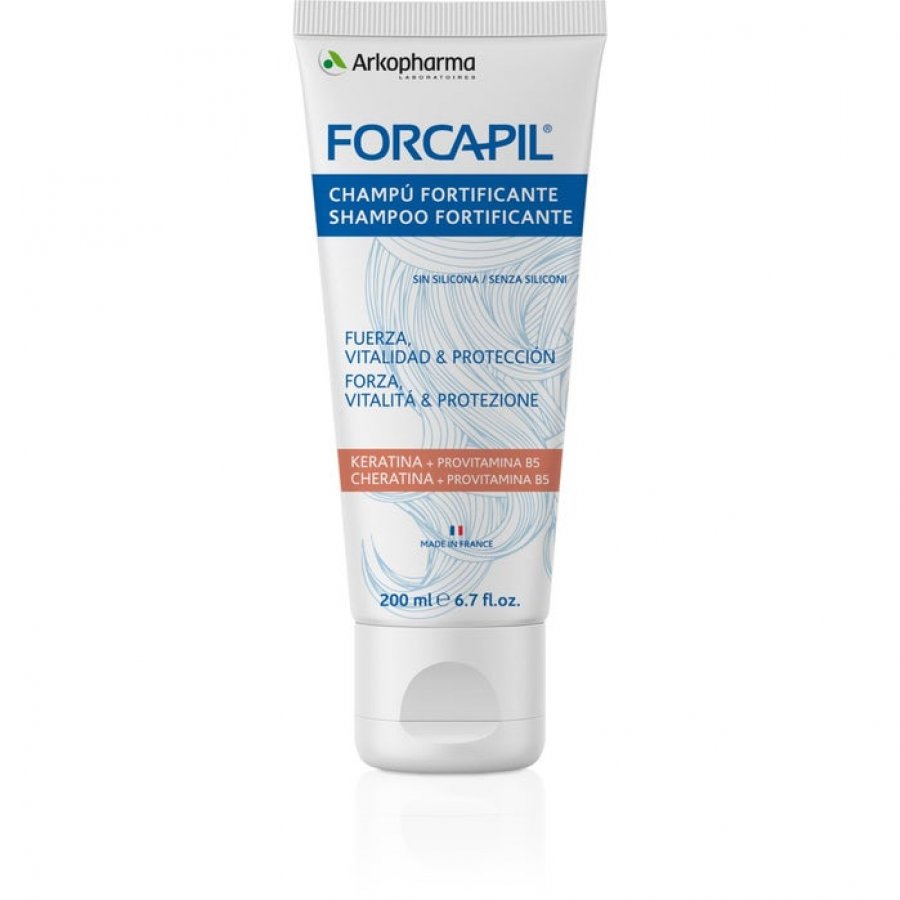 Arkopharma Forcapil Shampoo Fortificante 200ml - Shampoo con Cheratina e Provitamina B5 per Capelli Forti e Vitali