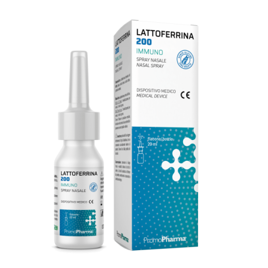 Lattoferrina 200 Immuno Spray Naso 20ml - Integratore per il Sostegno del Sistema Immunitario