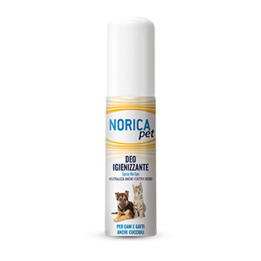 Norica Pet Deo Igienizzante Per Cani e Gatti 100ml - Spray Deodorante per Animali Domestici - Elimina Odori e Igienizza