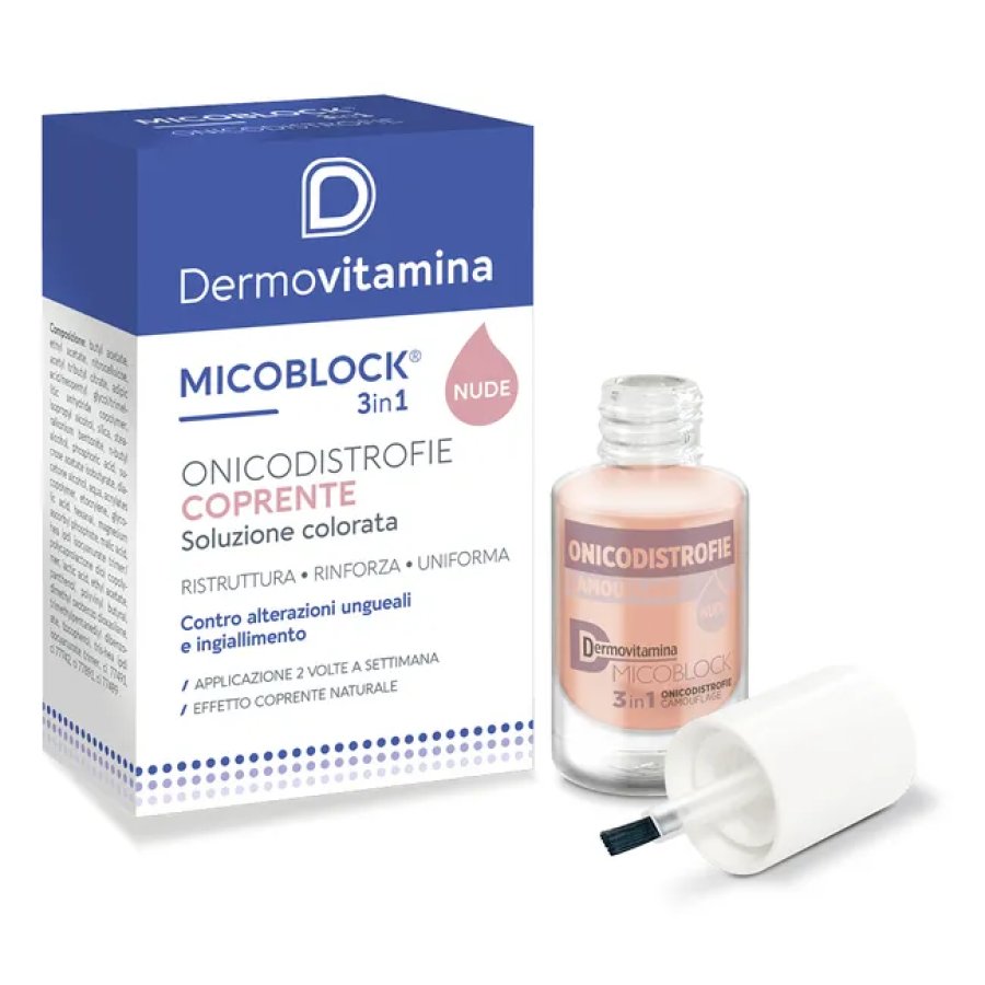 Dermovitamina, Micoblock® 3 in 1 Onicodistrofie Camouflage Nude, 8 ml 