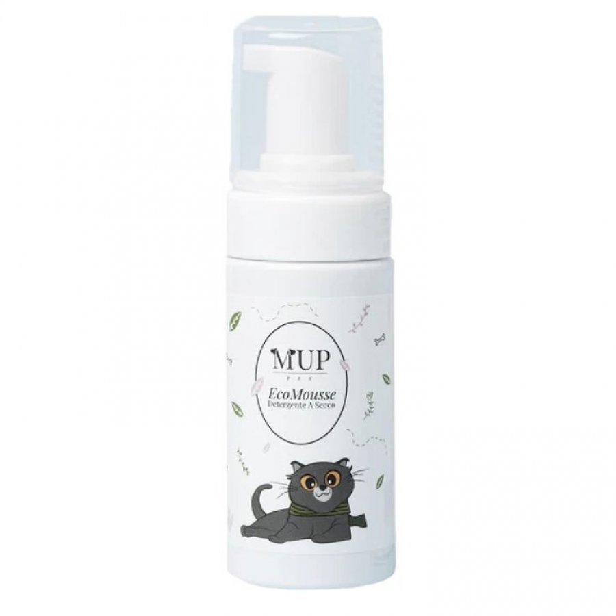 Mup Pet Eco Mousse Detergente a Secco Per Gatti 100ml - Detergente Ipoallergenico per la Cura del Mantello