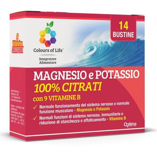 Colours of Life - Magnesio Potassio Vitamina B 14 Bustine Integratore Alimentare