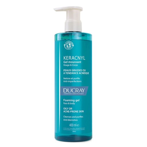 Ducray, Keracnyl Gel Detergente a Tendenza Acneica, 400 ml