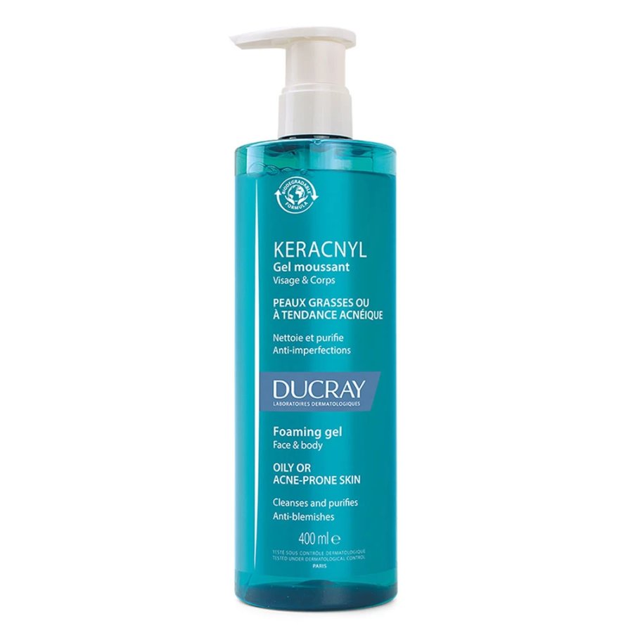 Ducray, Keracnyl Gel Detergente a Tendenza Acneica, 400 ml