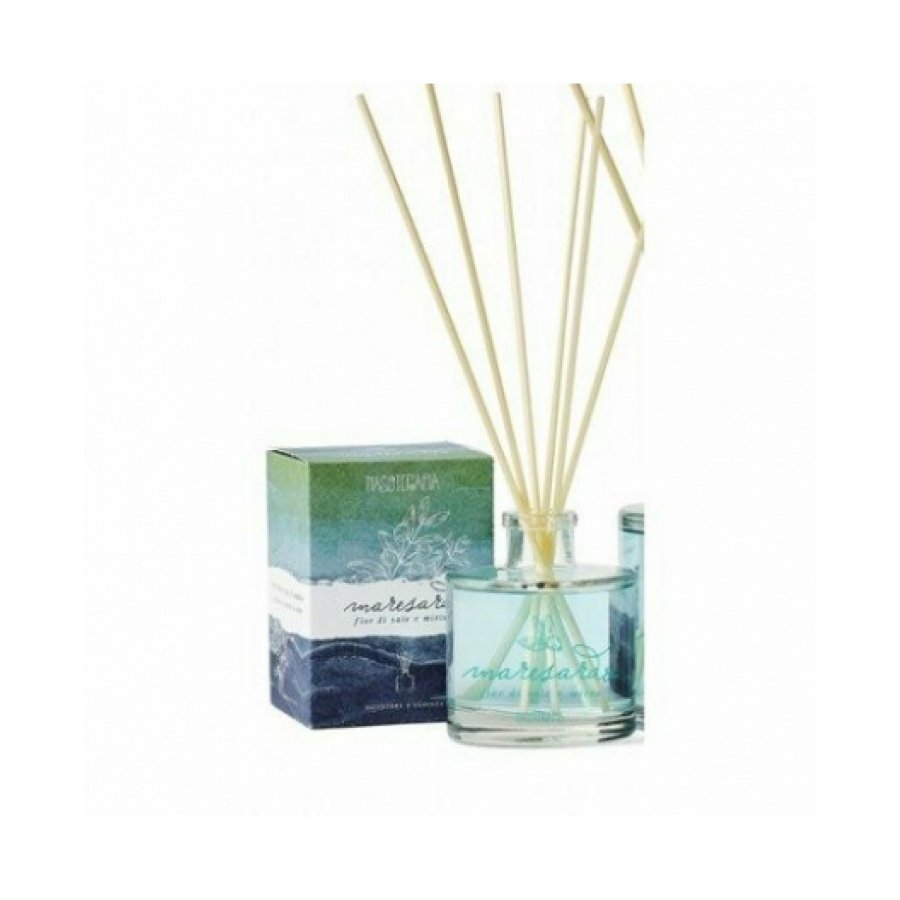 Nasoterapia Diffusore d'Essenza Fior di Sale e Mirto, 200ml - Diffusore per Ambienti con Bastoncini