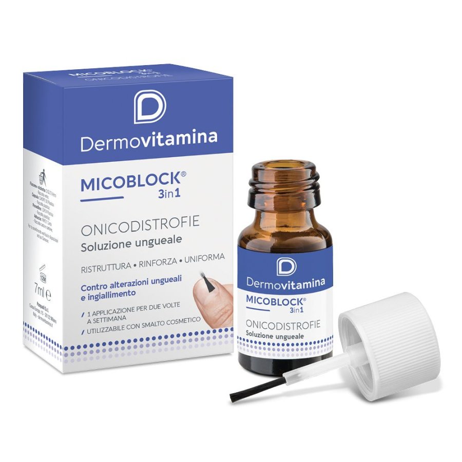 Dermovitamina Micoblock 3 in 1 Onicodistrofie Soluzione Ungueale, 7 ml