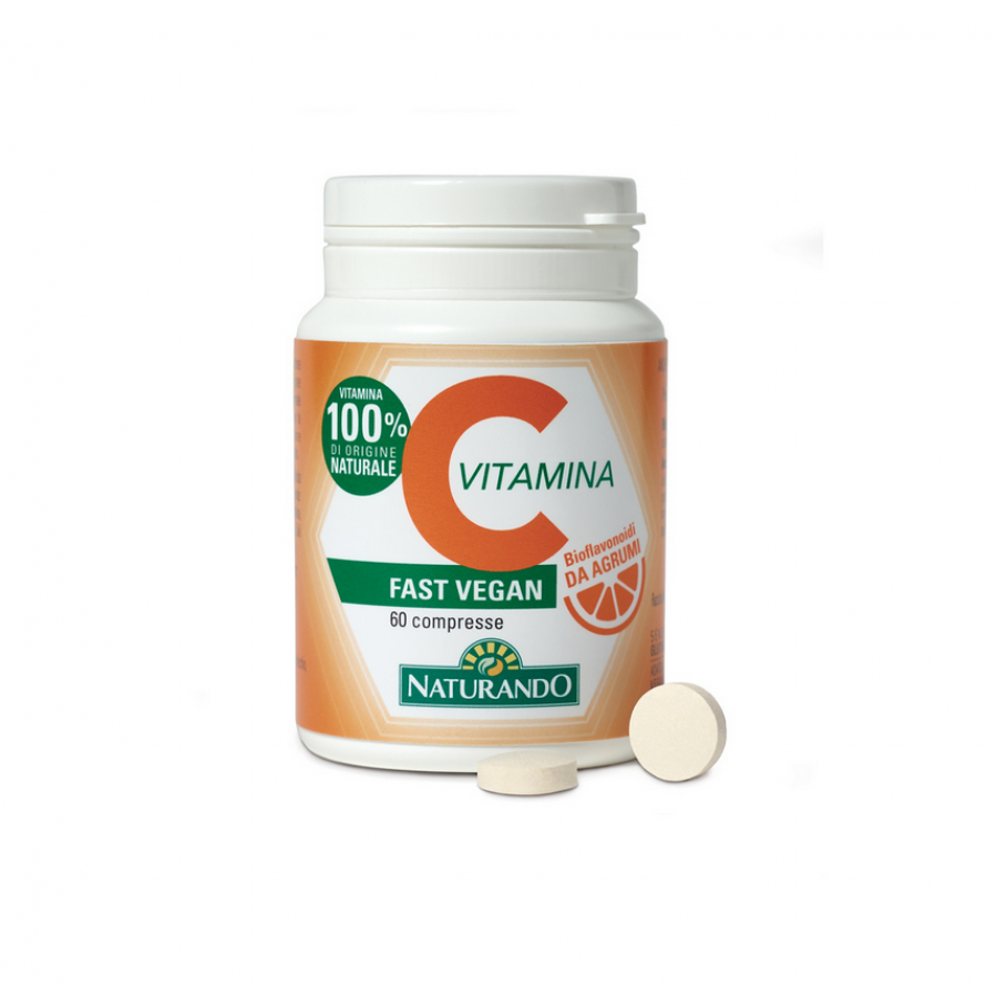 Naturando Vitamina C Fast Vegan - Integratore con Bioflavonoidi da Agrumi - 60 Compresse