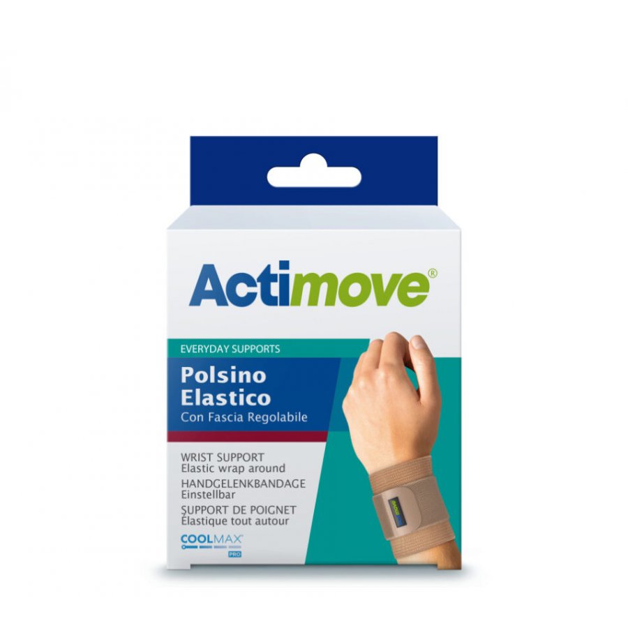 Actimove - Everyday Polsino Elastico con Fascia Regolabile - Supporto per Polso Universale