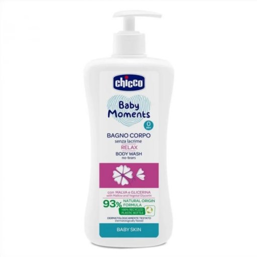 Chicco Baby Moments Bagno Corpo Senza Lacrime Relax 500ml - Bagno Corpo Senza Lacrime Arricchito con Malva