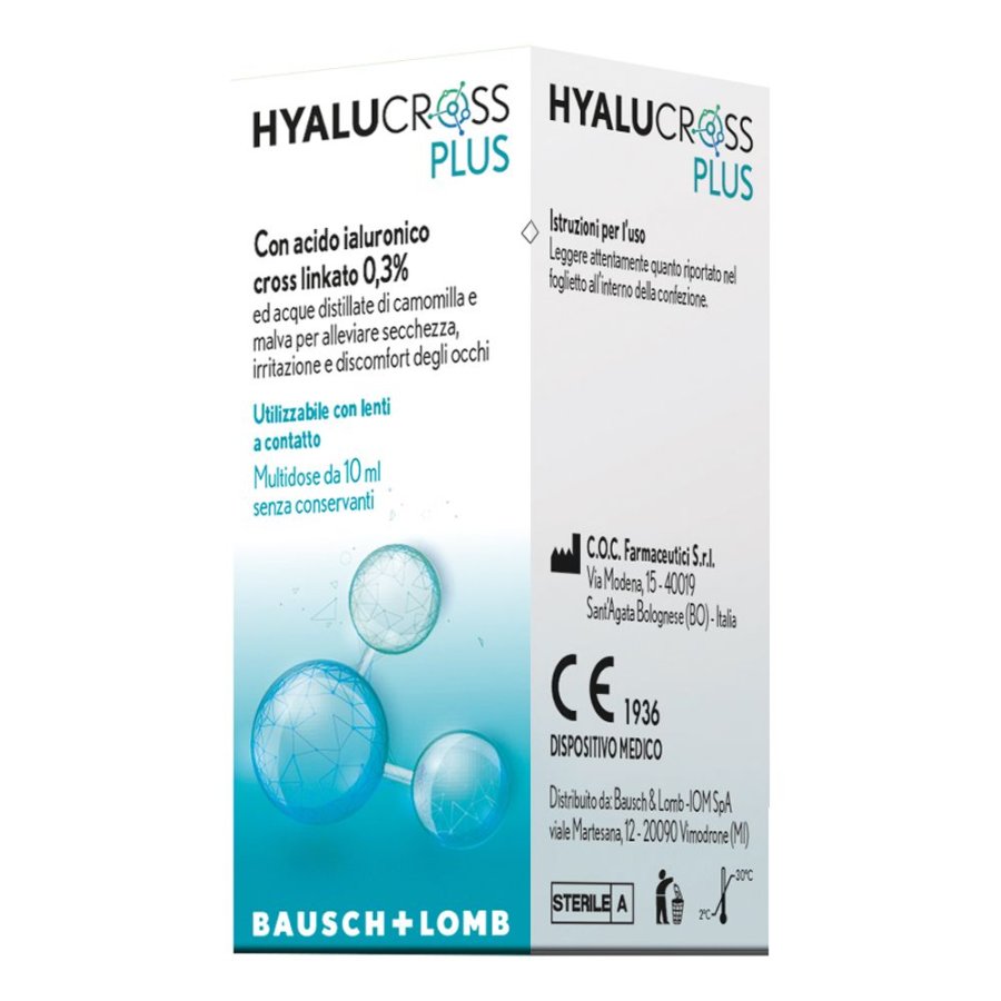 Bausch, Hyalucross Plus Gocce Oculari, 10 ml
