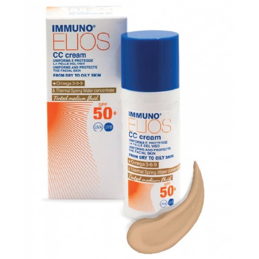 Immuno Elios - CC Cream SPF50+ Tinted Medium 40ml - Crema Colorata Protettiva con SPF50+ per una Pelle Radiante e Naturale
