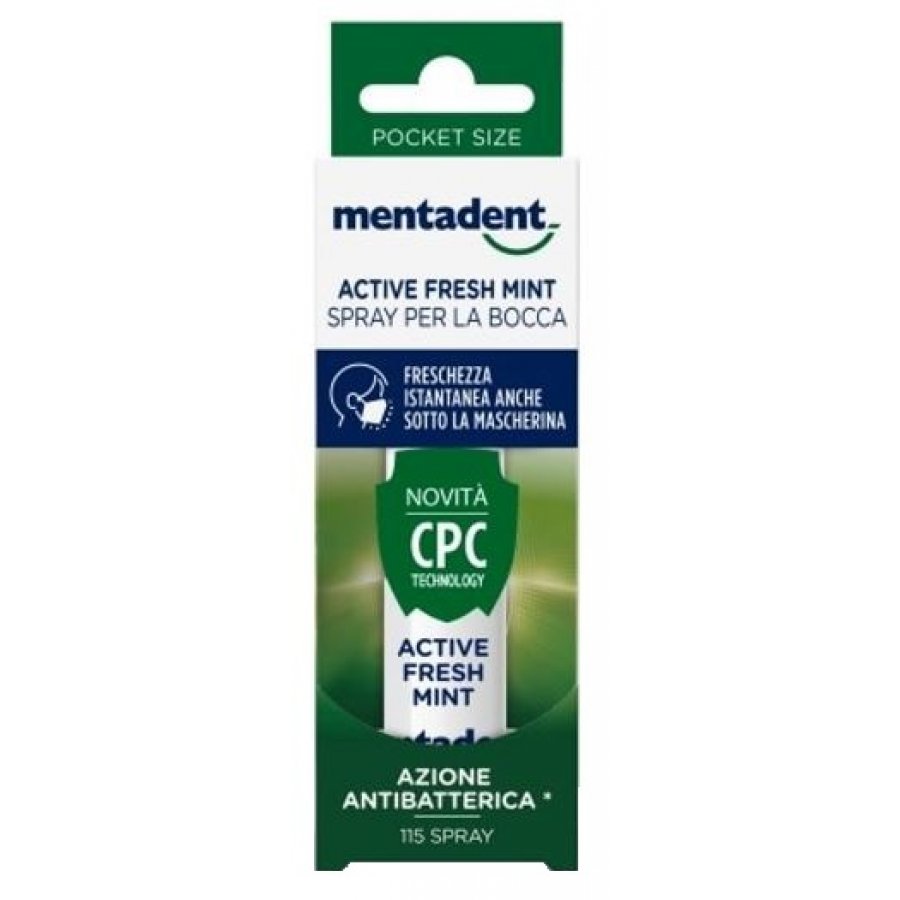 Mentadent Active Fresh Mint Spray Per Bocca 15ml - Spray per Aria Fresca Istantanea