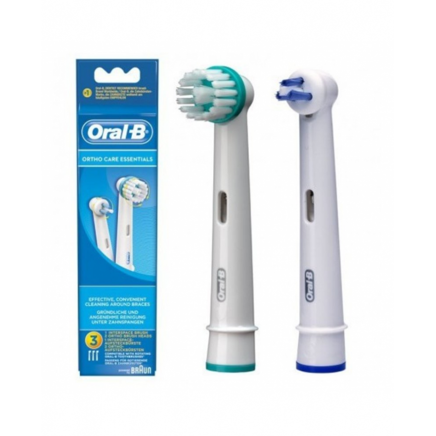 Oral-B - Ortho Care Essentials 2 Testine Di Ricambio, testine di ricambio,  confezione da 2, per ortodonzia, igiene orale