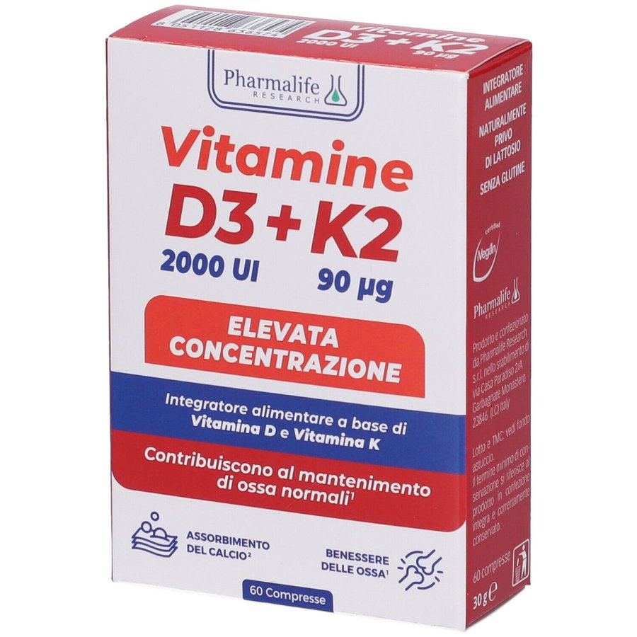 Pharmalife Research, Vitamine D3+K2, 60 Compresse