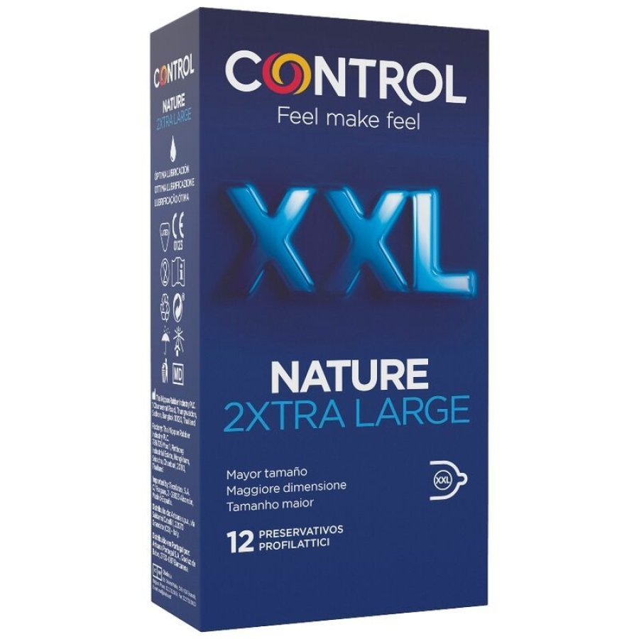 Control Nature XXL Extra Large in Lattice Naturale, 12 Preservativi