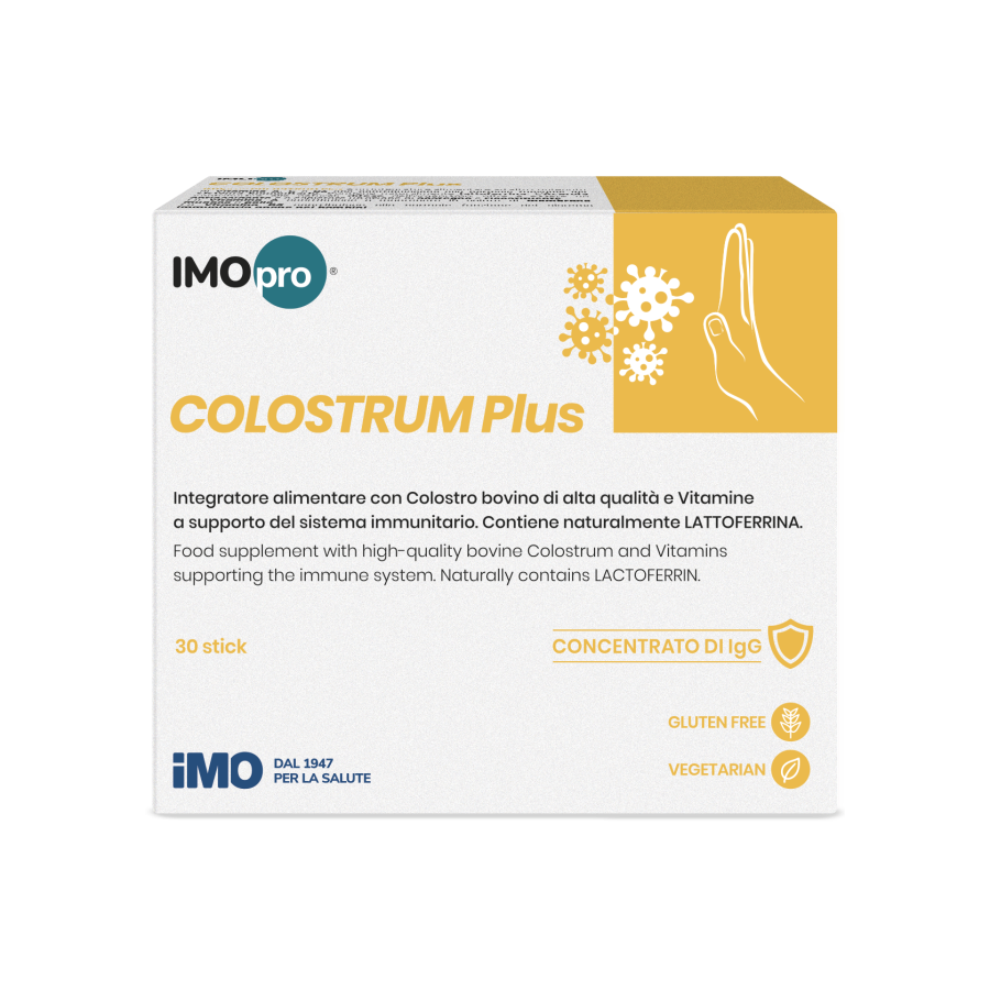 IMOpro Colostrum Plus integratore sistema immunitario vitamine A C D3 30 sticks 1,8 g