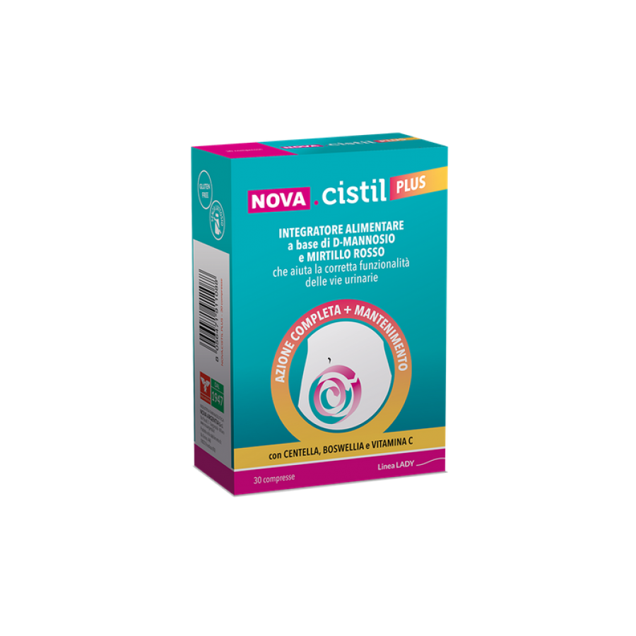 Nova Cistil Plus 20 Compresse - Integratore con D-Mannosio e Mirtillo Rosso per le Vie Urinarie