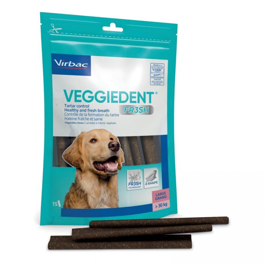Veggiedent Fr3sh L Per Cani 15 Stick - Snack Dentale per Igiene Orale Canina