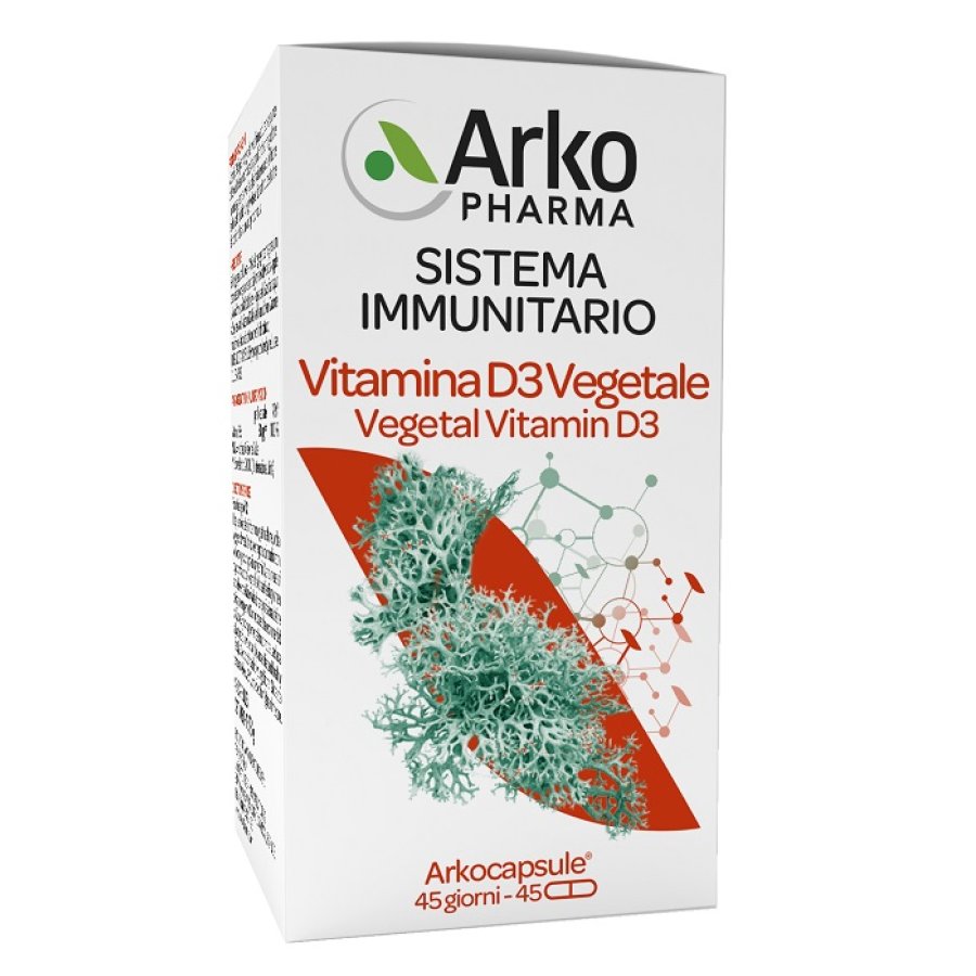 Arkopharma Vitamina D3 Vegetale, 45 Capsule Arkopharma Vitamina D3 Vegetale, 45 Capsule