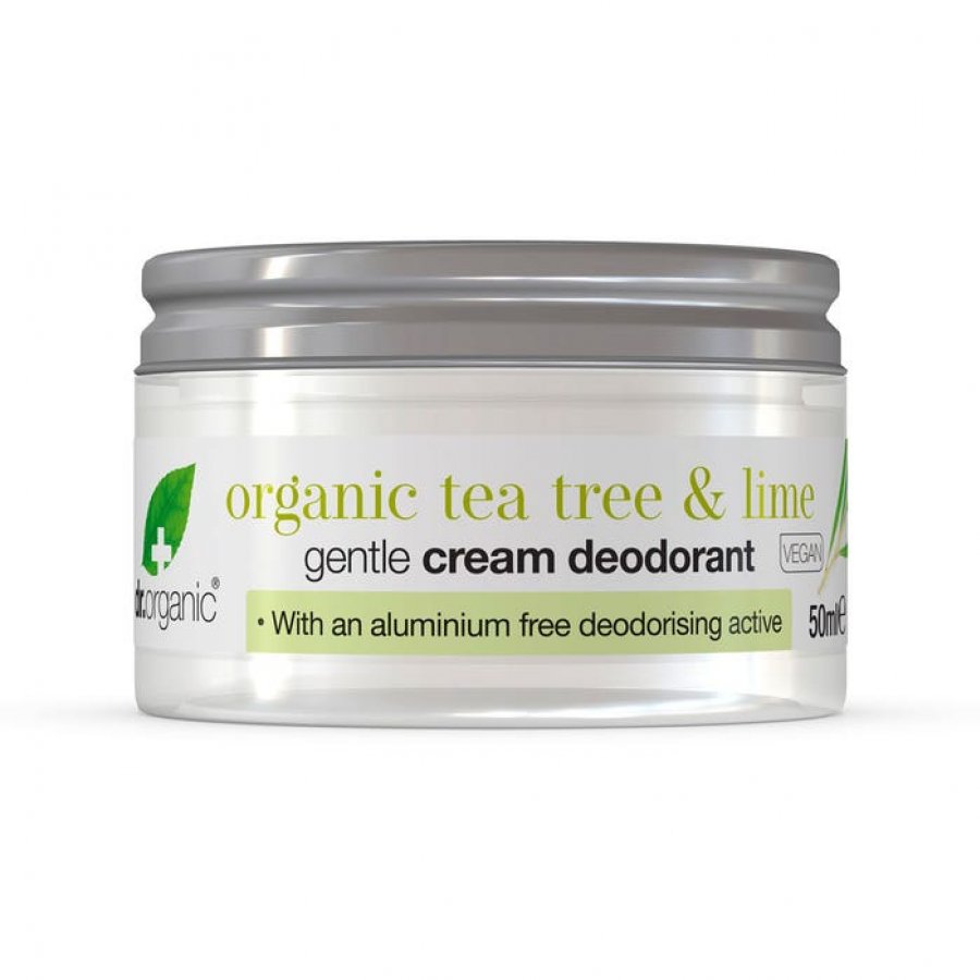 Dr Organic Deodorante Crema Tea Tree E Lime 50 ml - Protezione Naturale e Freschezza Duratura