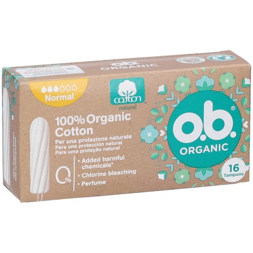 O.B. Organic Normal Assorbenti Interni per Flusso Normale, 16 Pezzi - Tampone Biologico Certificato