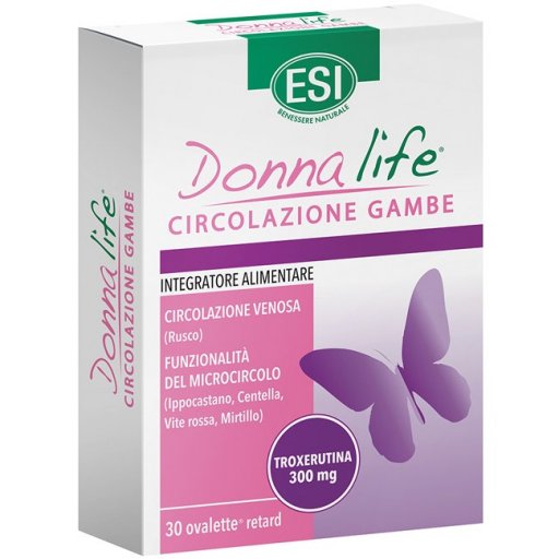 ESI Donna Life Circolazione Gambe, Integratore Funzionalità Venosa, 30 Ovalette