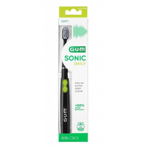 Gum Sonic Daily Spazzolino Batteria Adulti Black - Pulizia Orale Avanzata e Design Elegante