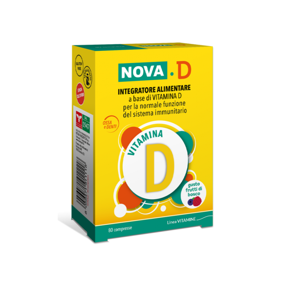 Nova D 80 Compresse Gusto Frutti di Bosco - Integratore di Vitamina D