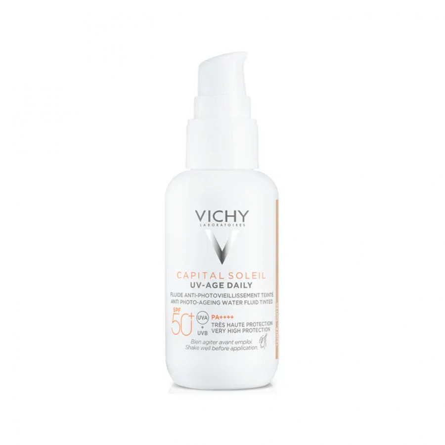 Vichy Capital Soleil UV-Age Daily Colorato SPF50+ 40ml - Protezione Quotidiana UV Elevata + Correzione Anti-Età