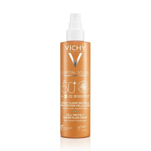 Vichy Capital Soleil Cell Protect Fluido Ultra Leggero Spray Protezione Alta Spf 50 200 ml