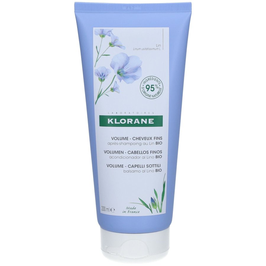 Klorane Balsamo al Lino BIO 200ml – Volume naturale per capelli sottili