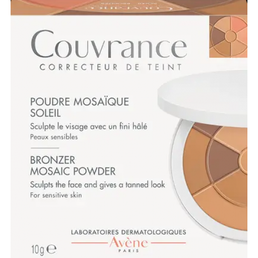 Avène Couvrance Cipria Mosaico Sole Fissante Opacizzante Sublimante 10g – Effetto Abbronzato Naturale, Alta Tenuta, No Transfer
