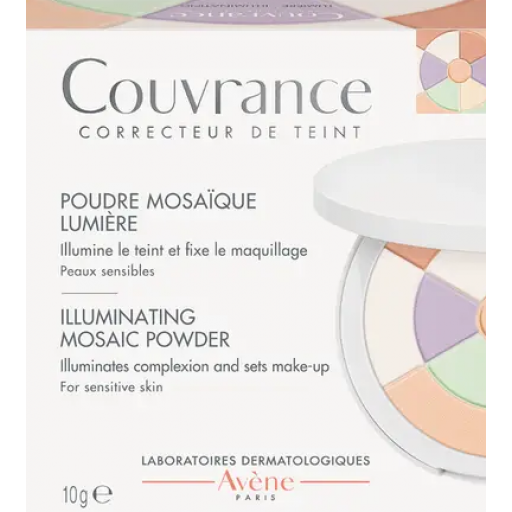 Avène Couvrance Cipria Mosaico Luminosità Fissante Opacizzante Sublimante 10g – Per Pelle Sensibile, Alta Tenuta, No Transfer