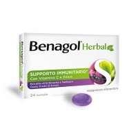 Benagol Herbal - 24 Pastiglie Gusto Frutti Di Bosco, Integratore Naturale per la Gola