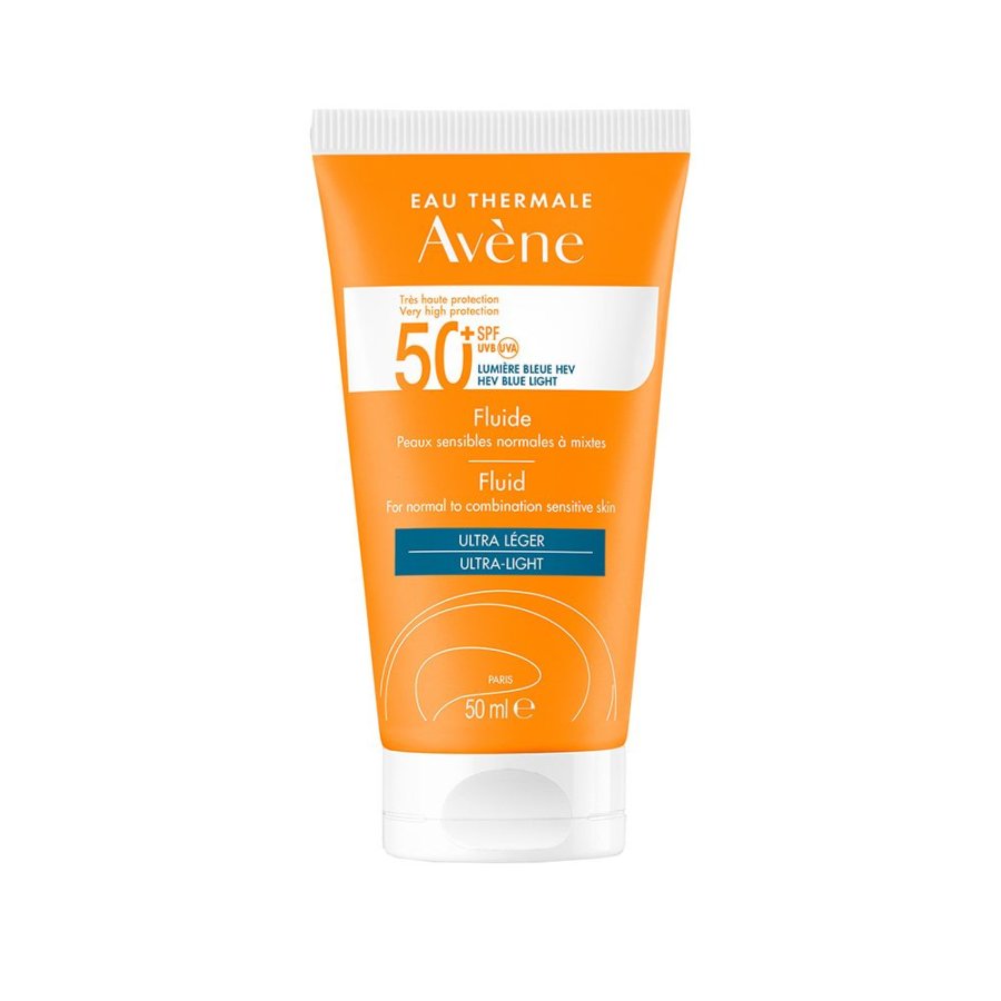 Eau Thermale Av&egrave;ne Fluido SPF50+ Solare Viso Pelli Sensibili Normali e Miste, 50 ml