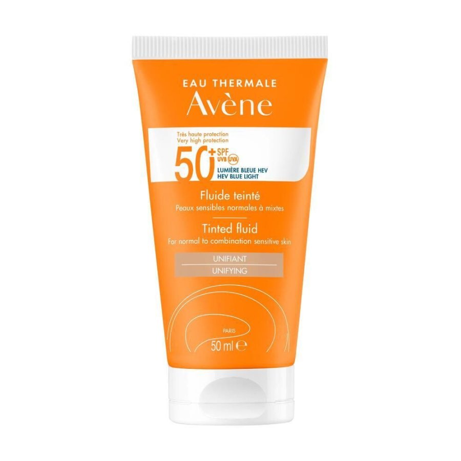 Av&egrave;ne Fluido Colorato SPF 50+ Solare Viso Pelli Miste e Normali, 50 ml