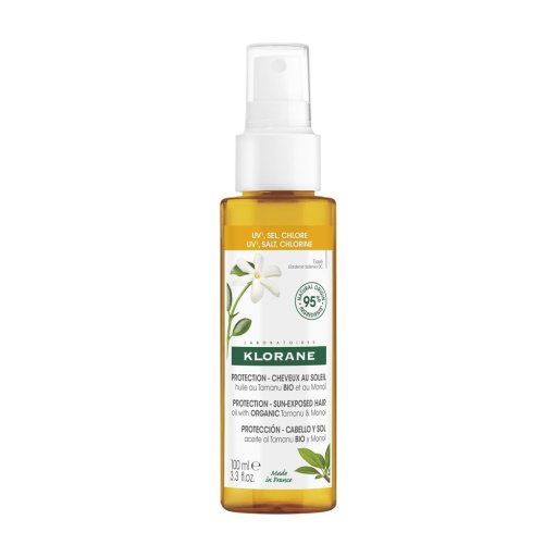 Klorane Olio al Tamanu BIO e Monoï 100ml - Protezione Capelli Sole Mare Cloro