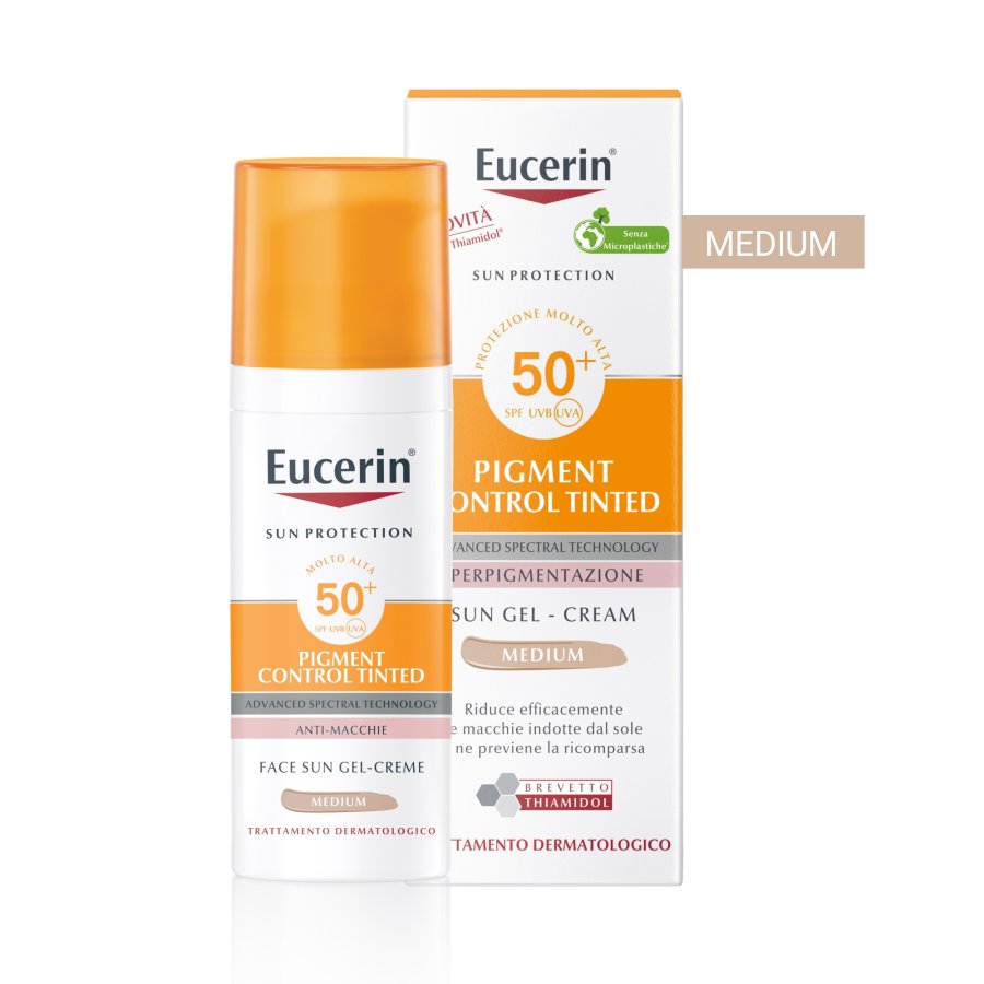 Eucerin Sun Protection - Pigment Control Tinted Medium Fluido Viso SPF50+, 50ml