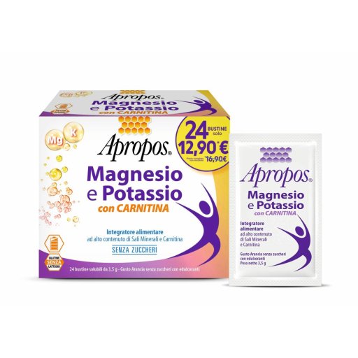 Apropos, Magnesio e Potassio con Carnitina, 24 Bustine Apropos, Magnesio e Potassio con Carnitina, 24 Bustine