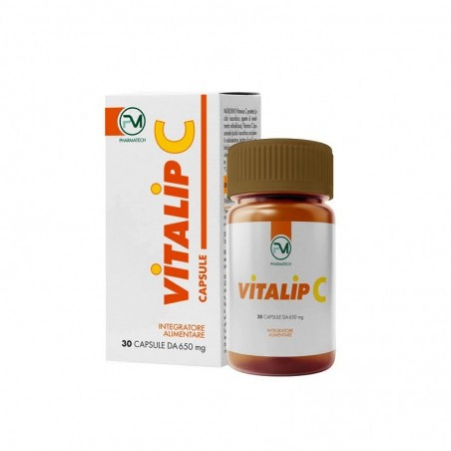 Piemme Pharmatech Vitalip C - Integratore Alimentare Antiossidante - 30 Compresse da 650mg