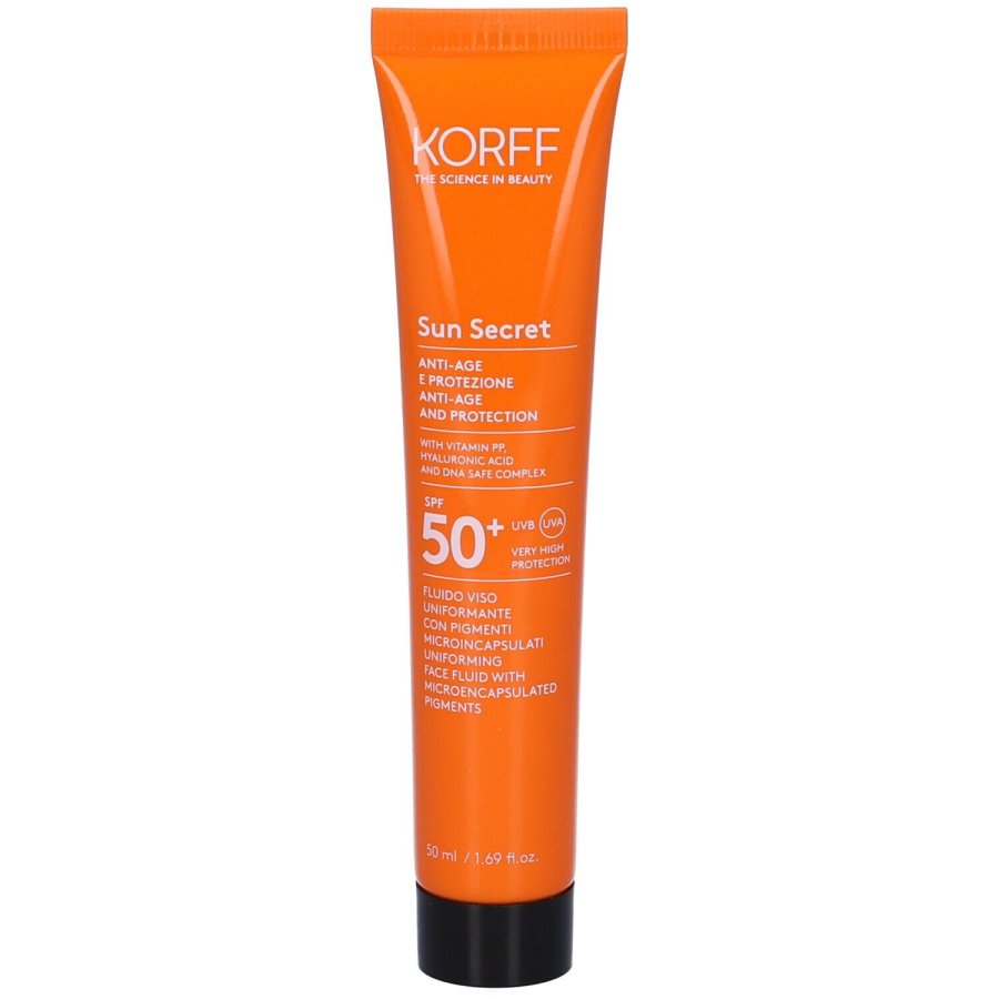 Korff Sun Secret Fluido Viso Uniformante Anti Age SPF50+ Colorato Light 50ml