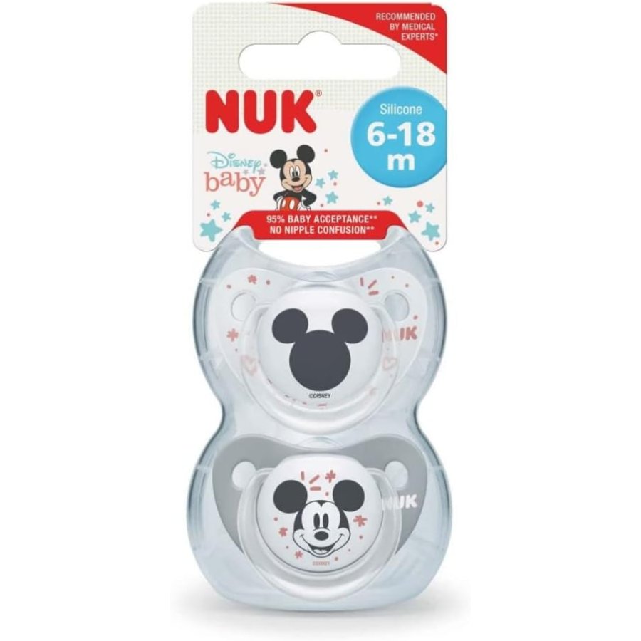 NUK Succhietti Mickey 6-18 Mesi, 2 Pezzi NUK Succhietti Mickey 6-18 Mesi, 2 Pezzi