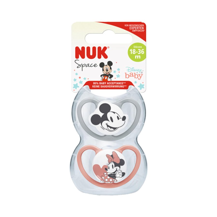 NUK Succhietti Space Mickey Silicone 18-36 Mesi, 2 pezzi NUK Succhietti Space Mickey Silicone 18-36 Mesi, 2 pezzi