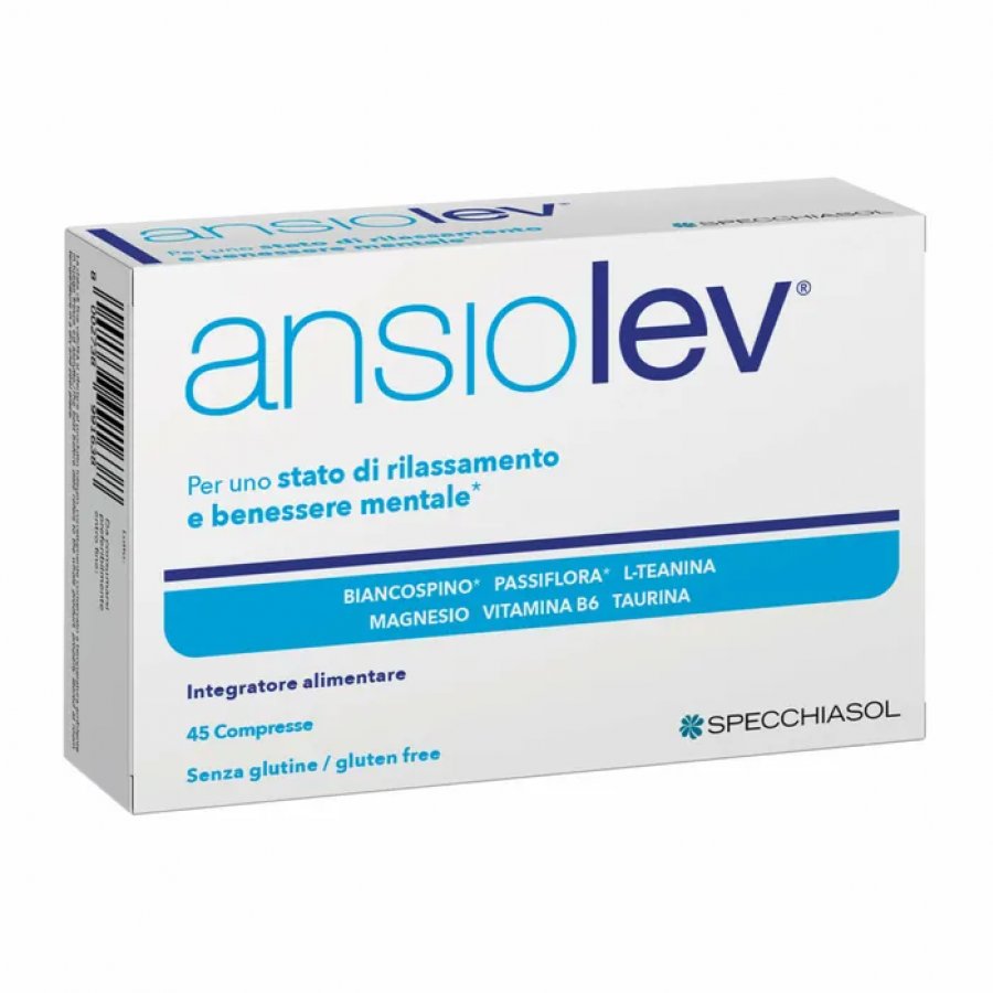 Ansiolev 45 Compresse - Integratore di Magnesio e Vitamina B6, 45 Compresse, Combatte Stanchezza e Spossatezza