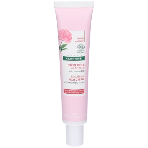 Klorane Crema Ricca Lenitiva Peonia BIO 40 ml - Crema Nutriente Pelle Sensibile e Secca