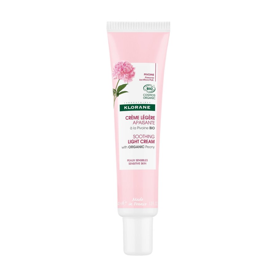 Klorane Crema Leggera Lenitiva Peonia BIO 40 ml - Trattamento Viso Pelle Sensibile
