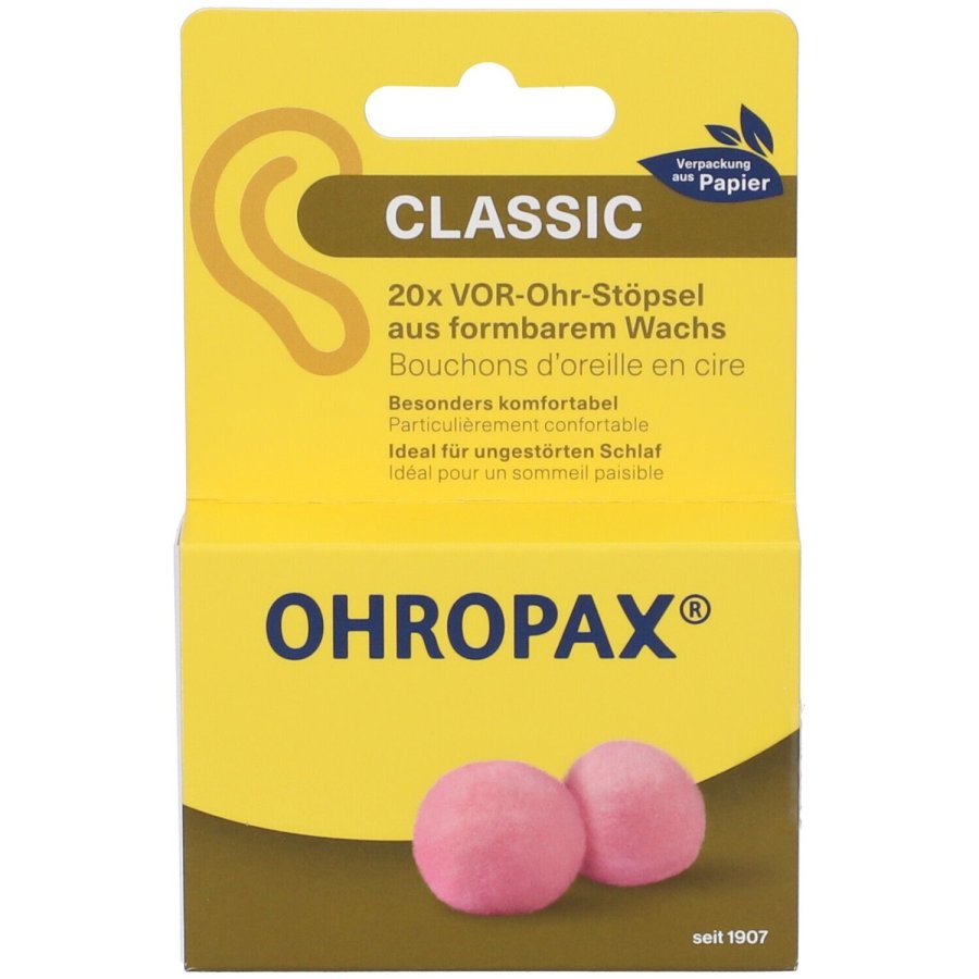 Ohropax Classic Auricolari in Cera, 20 Pezzi