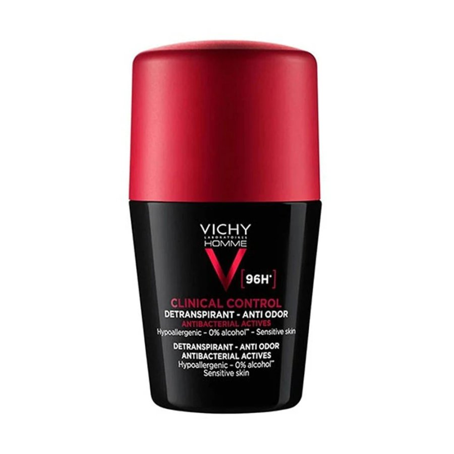 Vichy Homme Deodorante Roll-On 96H Anti-Traspirante, 50 ml