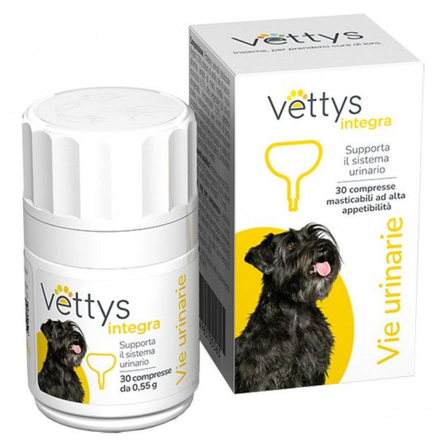 Vettys Integra Vie Urinarie Cane 30 Compresse - Integratore per la Salute delle Vie Urinarie dei Cani